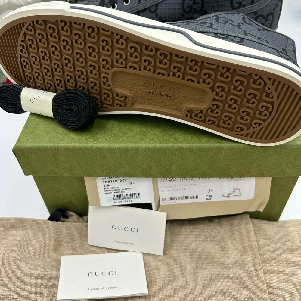 Gucci Men's 1977 tennis High-Top Sneakers size 10.5 made in Italy
